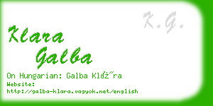 klara galba business card